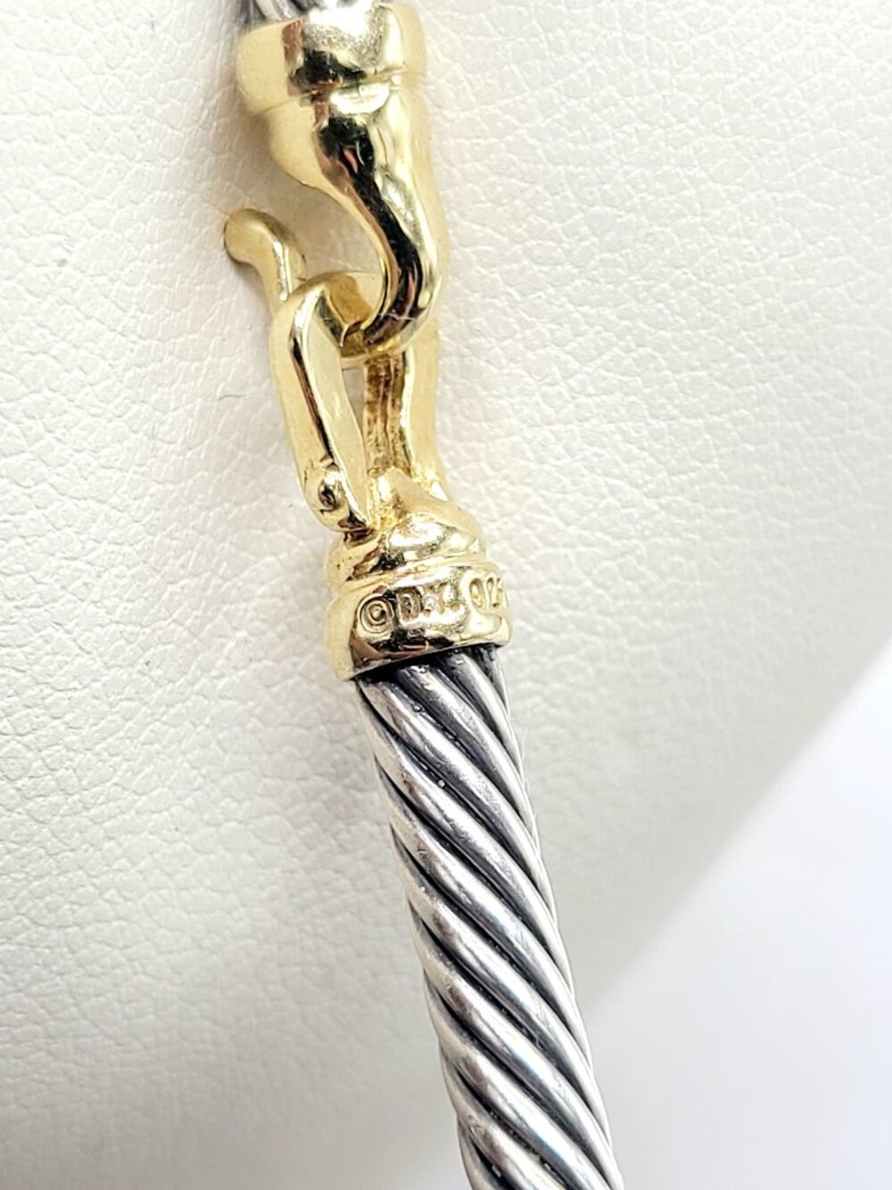 David Yurman Cable Buckle Choker Necklace w/ 18K Yellow Gold - 4mm - 15" - RARE - Picture 14 of 15